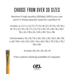 This listing is for a set of high-quality JPGs that can be printed in many popular sizes for a perfect fit.