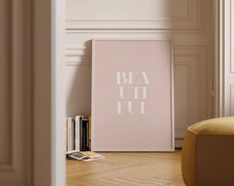 Blush Pink Beautiful Wall Art – Pastel Bedroom Decor (Digital Download)