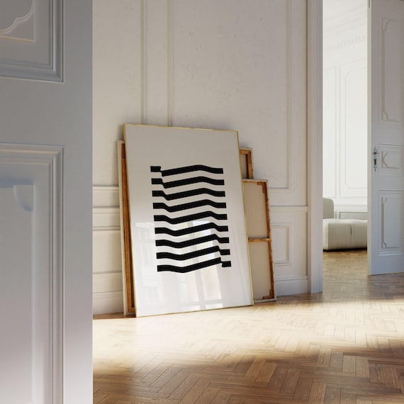 Monochrome Art - Minimal Artwork - Black and White Abstract Wall Art - Geometric Print Black and White - Contemporary Art Work