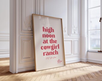 Cowgirl Ranch Art Print, modern westers decor (digitale download)