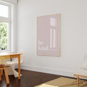 Pôster com Citação "Seja Gentil" - Arte de Parede Rosa Blush para Quarto de Bebê - Arte de Parede Positiva - Frases Motivacionais - Decoração de Quarto em Tons Pastel imagem 5