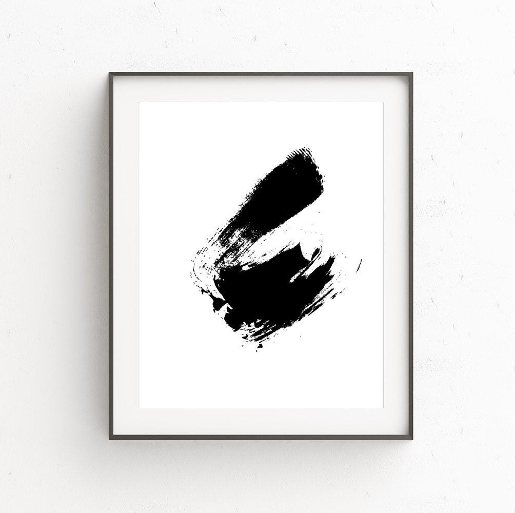 Black and White A5 Abstract Art Print Minimalist Modern | Etsy