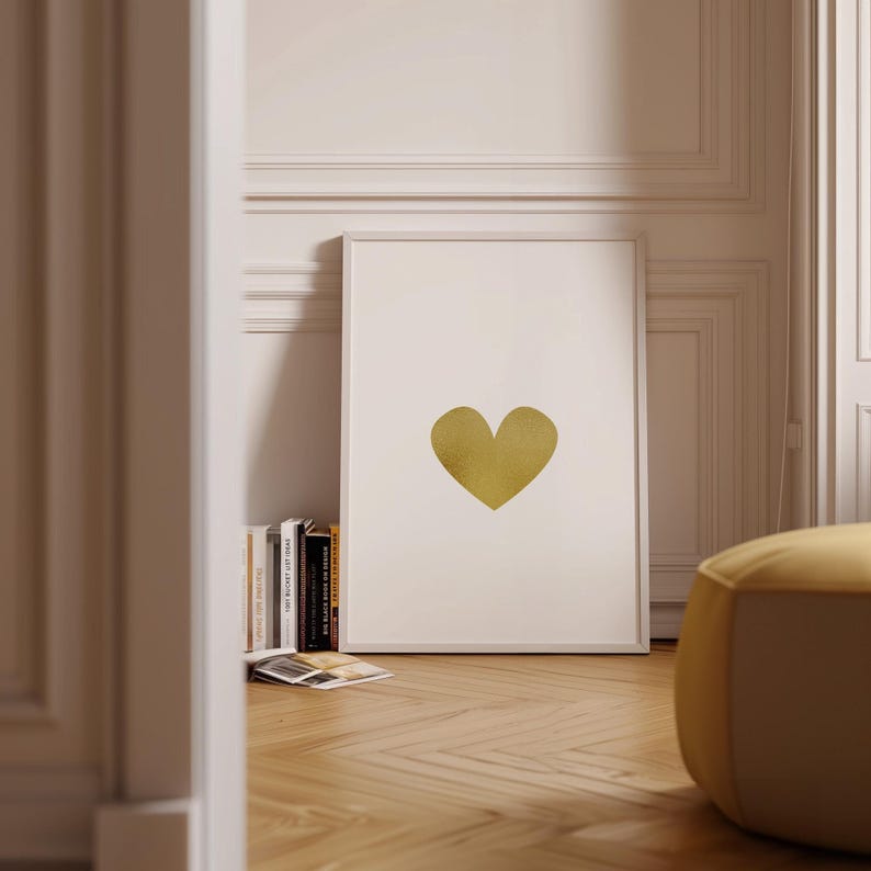 Gold heart printable poster
