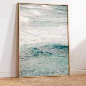 Ocean Waves Art, Beach House Wall Print, Abstract Water Photography, Sea Poster image 4
