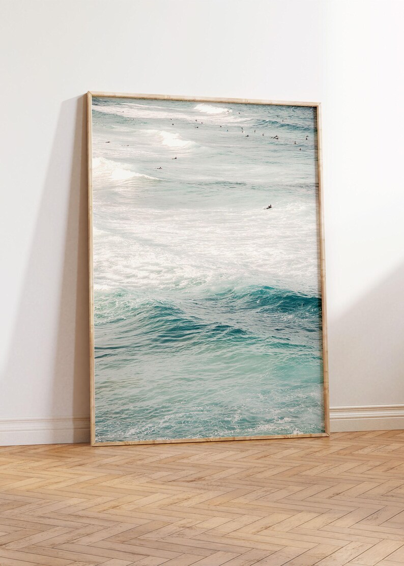 Ocean Waves Art, Beach House Wall Print, Abstract Water Photography, Sea Poster image 4
