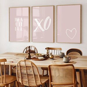 Roze wanddecoratieset – Moderne prints voor de kamer van een tienermeisje (digitale download)
