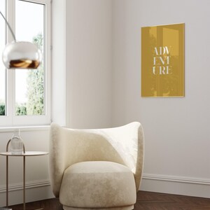 Adventure Poster Prints - Yellow Mustard Wall Art - Colorful Modern Art Decor - Mustard Bedroom Accessories - Travel Inspired Gifts image 5