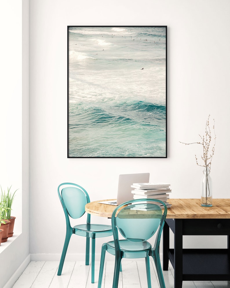 Ocean Waves Art Beach House Wall Art 20x30 Print Surfer Etsy