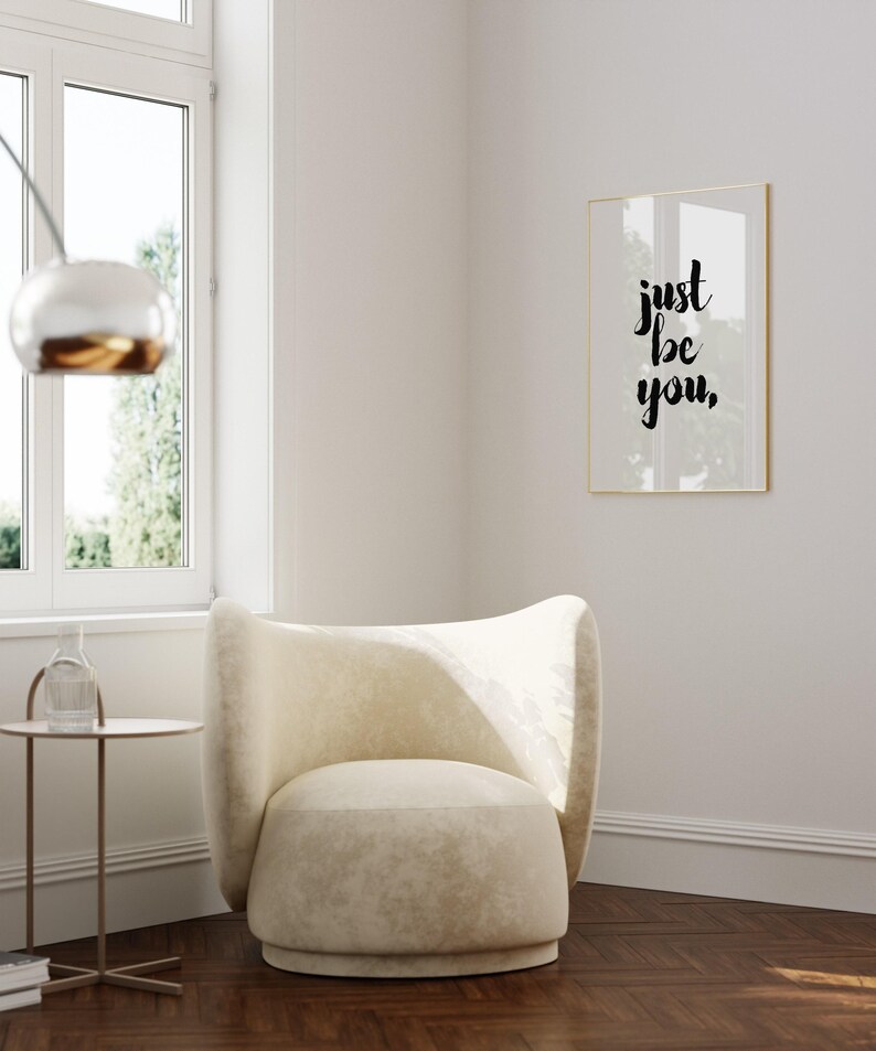 Quote Art, Just Be You Print, Gift for Girlfriend, First Anniversary Gift, Wall Art Quotes, Life Quotes Wall Print, Minimalist Typography image 5