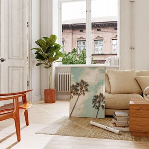 Tropical Beach Print, Palm Tree Poster: Coastal Wall Art for Living Room or Bedroom image 3