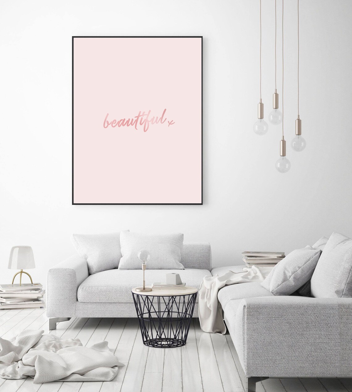Pastel Pink Wall Art Blush Pink Prints Pale Pastel Poster Etsy