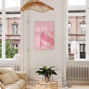 Pink letter S printable poster