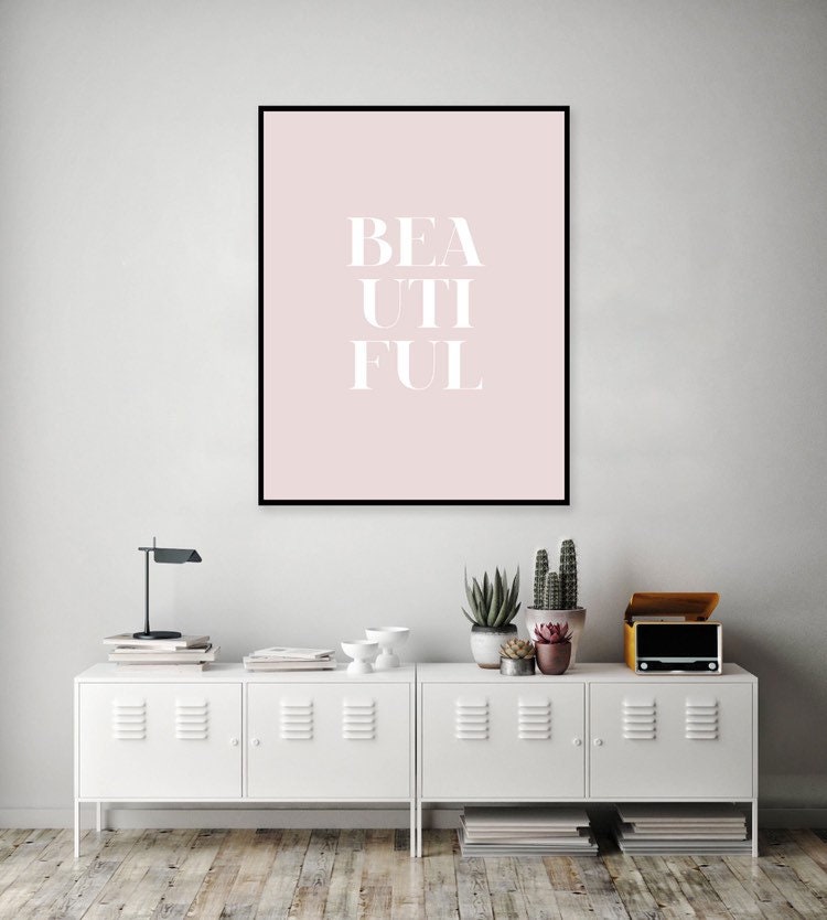 Blush Pink Wall Art Printable Pastel Wall Print Beautiful | Etsy