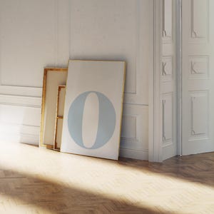 Plakat z literą L, dekoracja ścienna w stylu preppy blue, Coquette, litery alfabetu, inicjały, dekoracja ścienna do pokoju dziewcząt, wystrój akademika, spersonalizowany nadruk liter