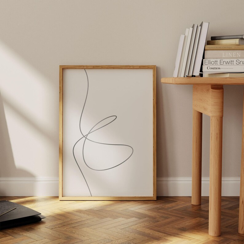 Lámina minimalista de arte lineal, decoración abstracta moderna en tonos neutros (descarga digital) imagen 5