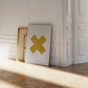 Geometrische Wandkunst, Affiche Scandinave, Geometrischer Druck, Gold Senf Wandkunst, Minimalistische Kunst, Wohnzimmer Kunst, druckbare Kunst Bild 5