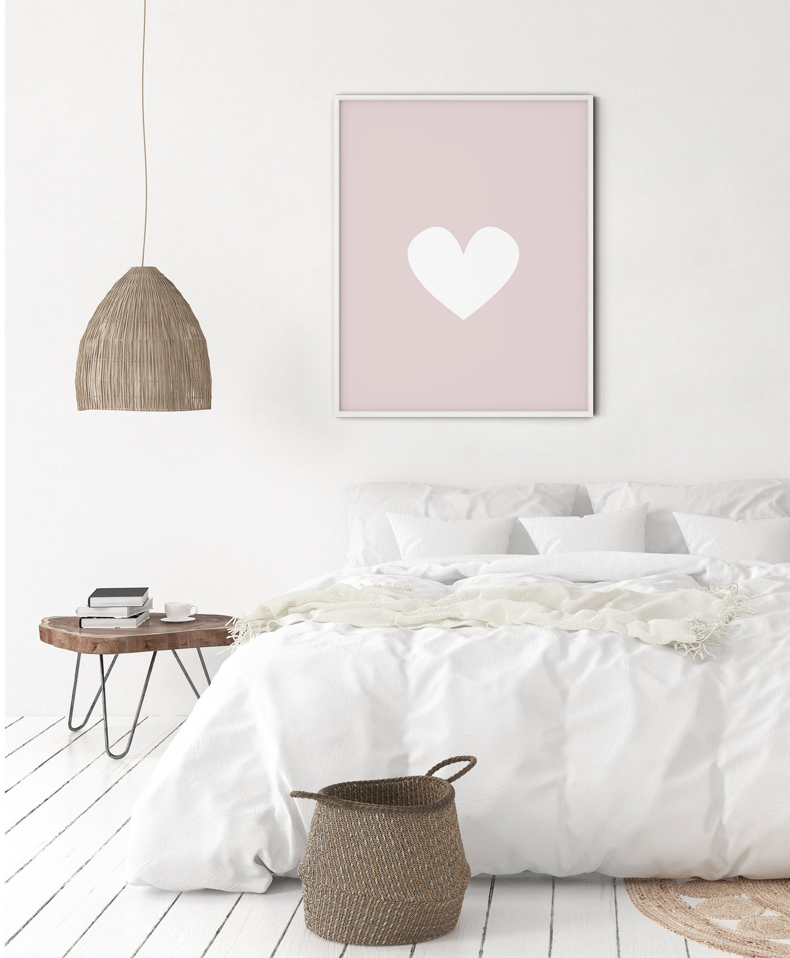 Blush Pink Wall Art Above Bed Art Pink Bedroom Picture Etsy
