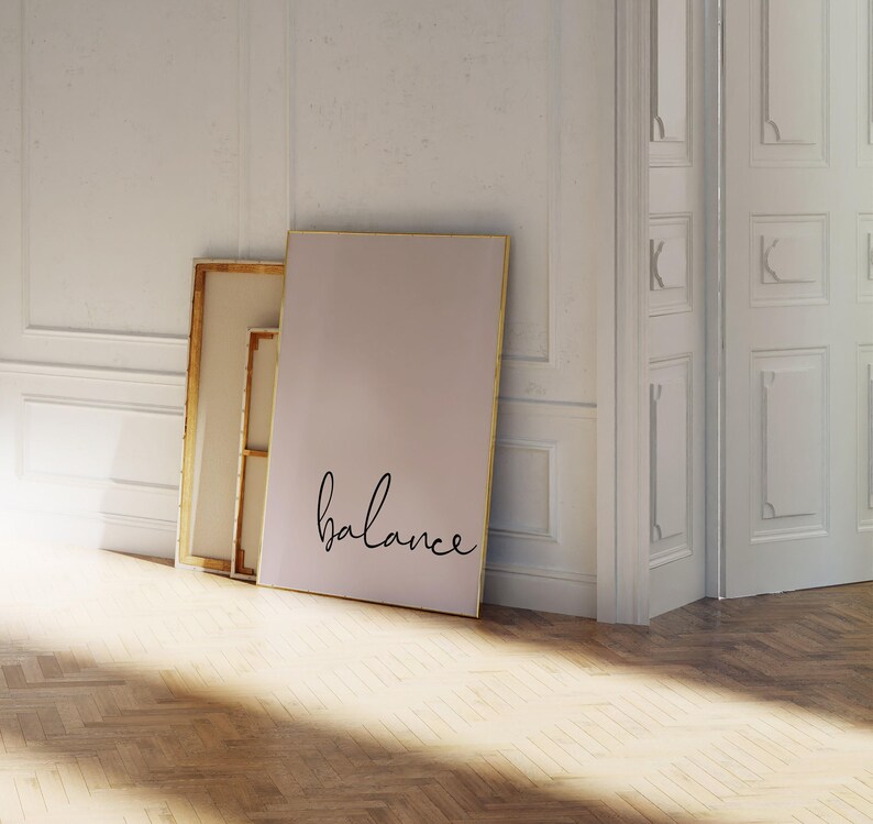 Balance Print - Pilates Posters - Yoga Wall Art - One Word Art - Pink Bedroom Accessories - Simple Quotes Poster image 6