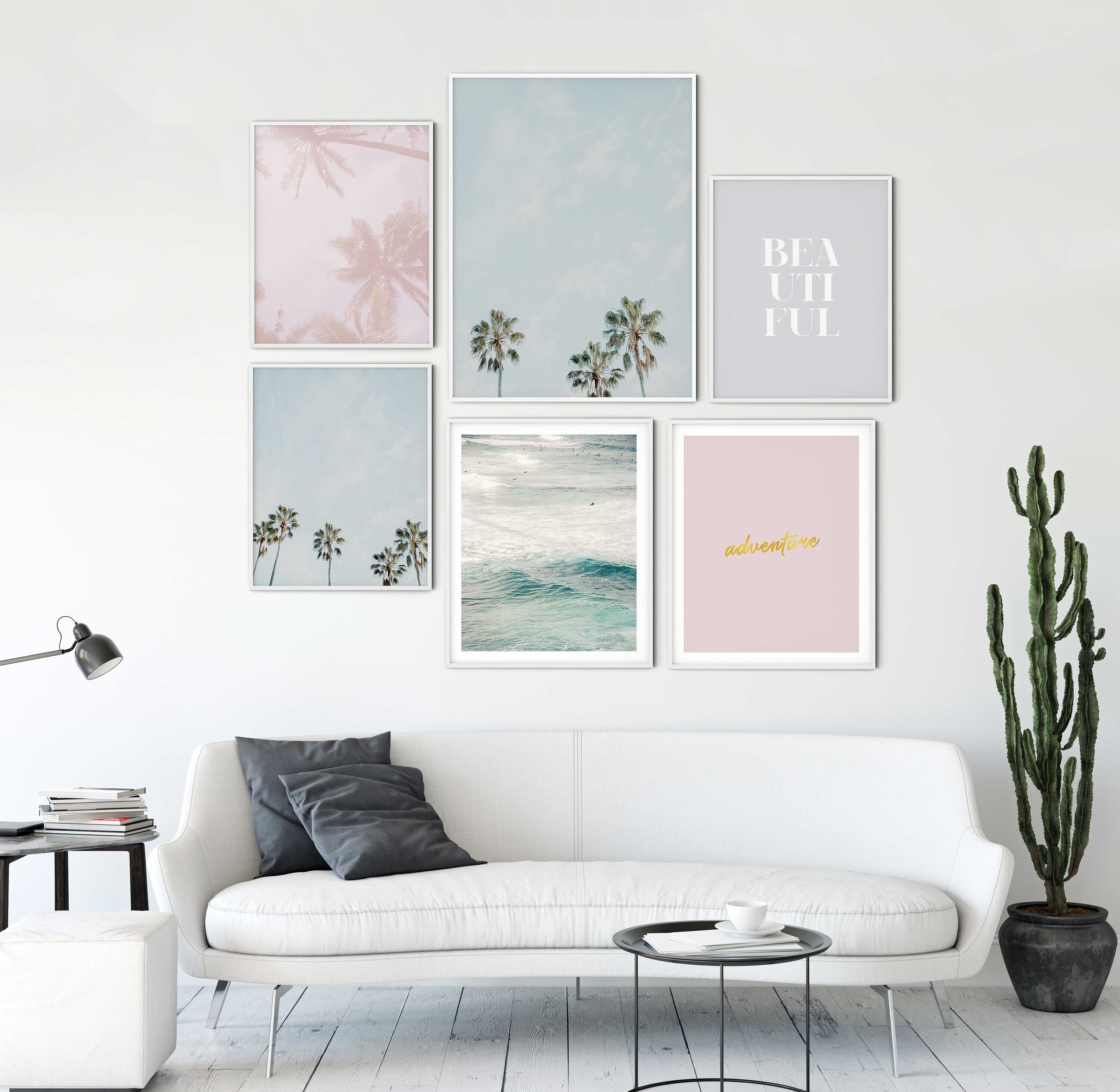 Coastal Beach Living Room Wall Art Print Set Gallery Wall Etsy