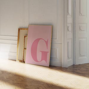 G Initial Wall Art, Letter G Poster, Preppy Room Decor, Cute Apartment Decor, College Dorm Decor, Blush Pink Wall Art, Teen Girl Room Decor