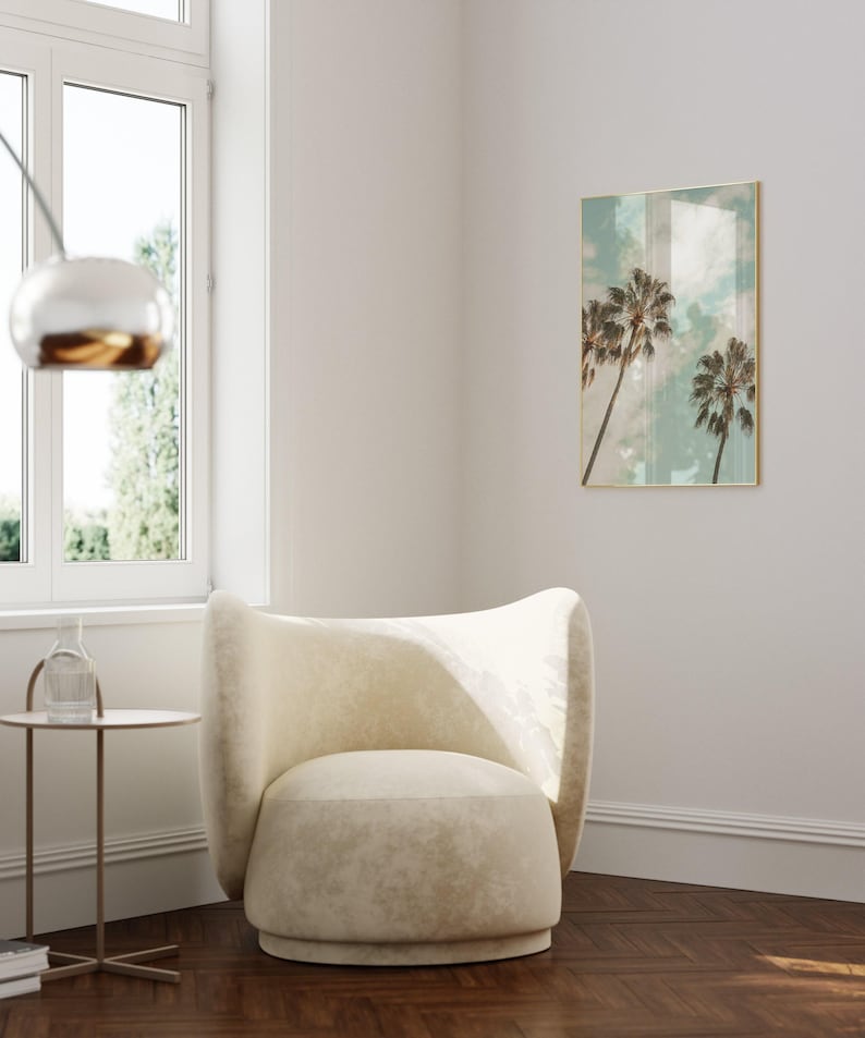 printable wall art in a modern living home