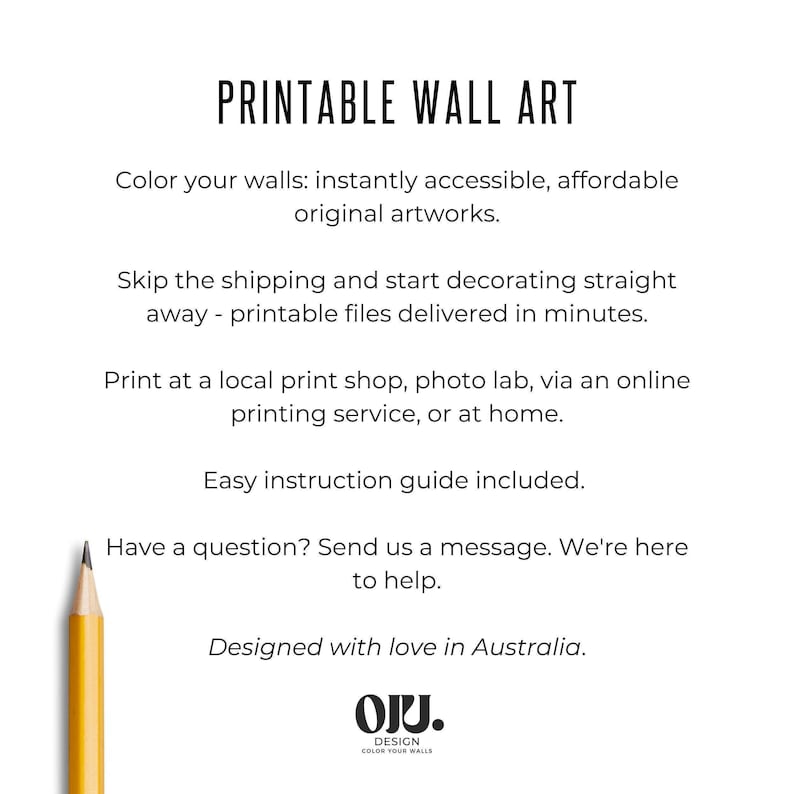Printable art instructions and information