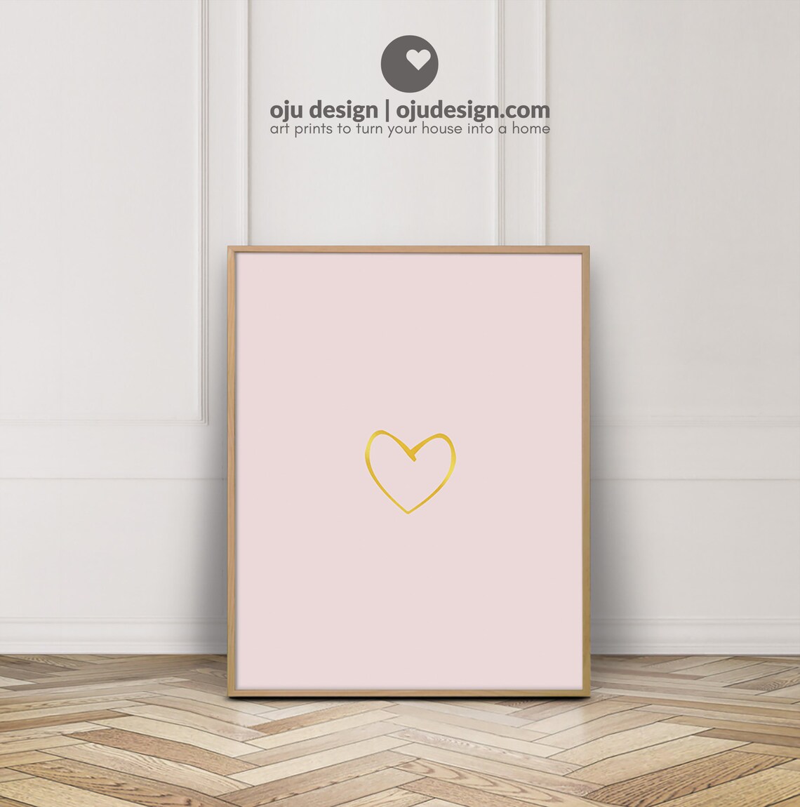 Pink and Gold Wall Art Gold Heart Wall Decor Love Poster Etsy