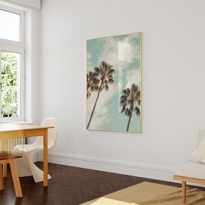 Tropical Beach Print, Palm Tree Poster: Coastal Wall Art for Living Room or Bedroom image 4