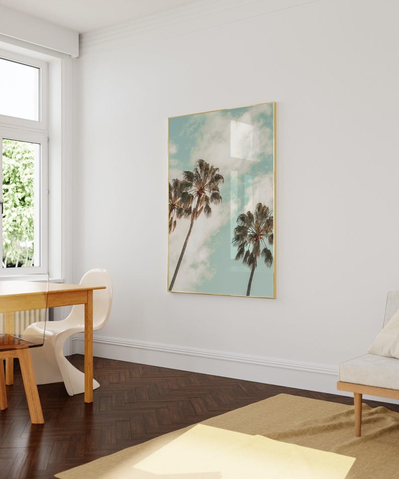 Tropical Beach Print, Palm Tree Poster: Coastal Wall Art for Living Room or Bedroom image 4