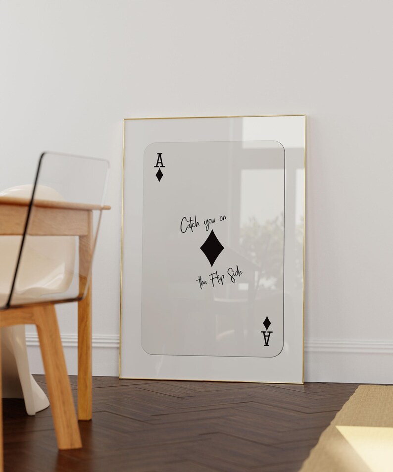 Ace of Diamonds Wandkunst, Retro Funky 70s Style Poster (Digitaler Download) Bild 5