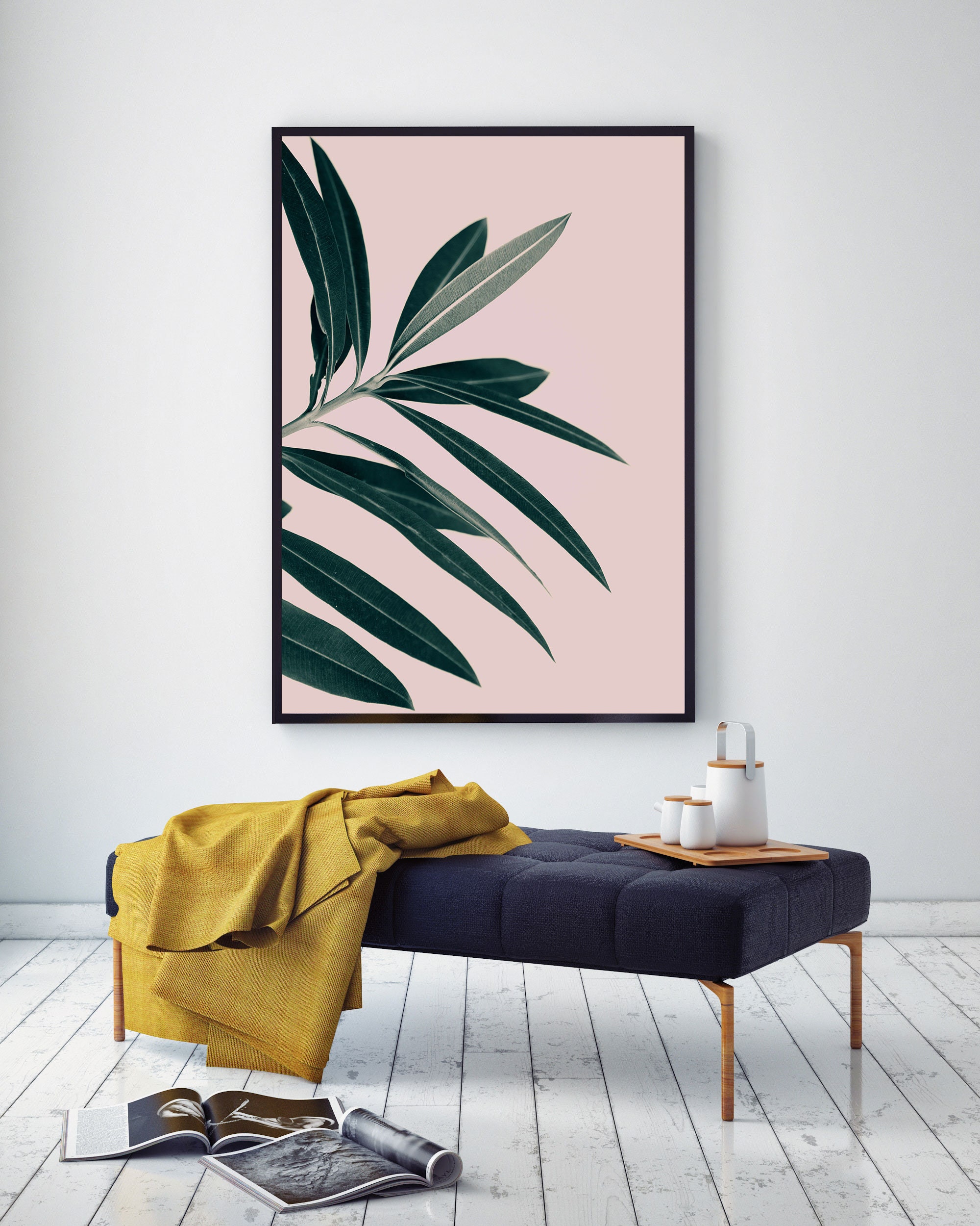 Blush Pink Wall Art Pink and Green Wall Art Green Etsy