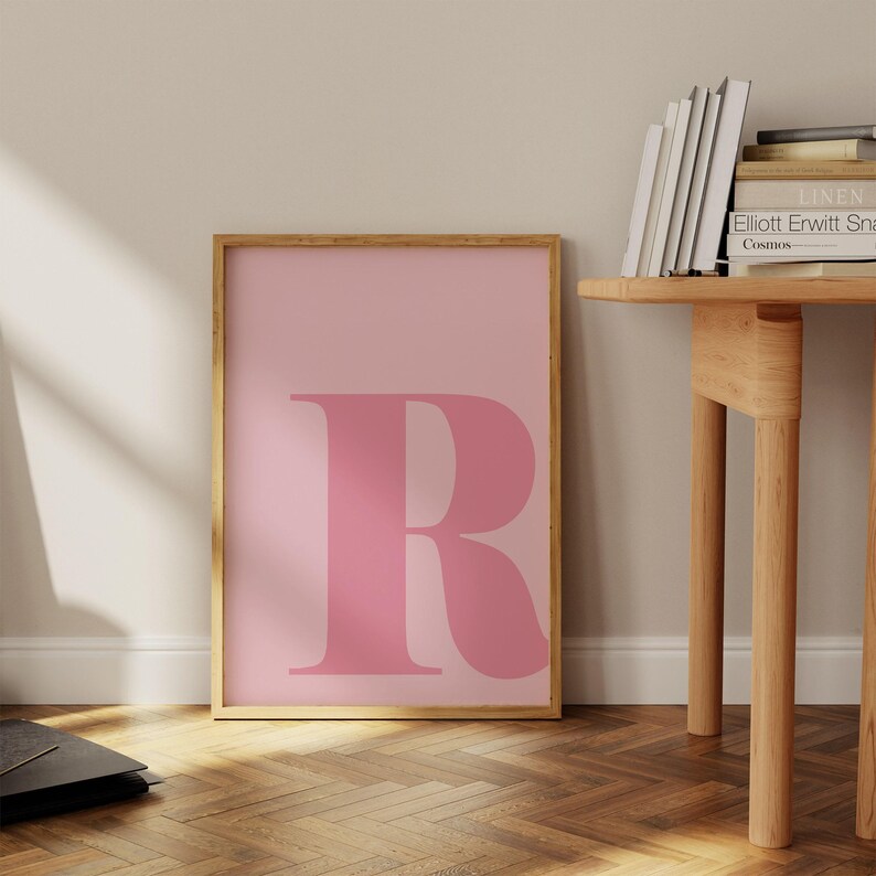 Pink Printable Letter R Printable Letter R Print, Initial Print, Letter R Wall Décor, Blush Pink Wall Art ...