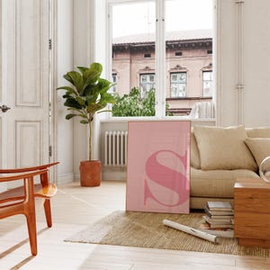 Pink letter S printable poster