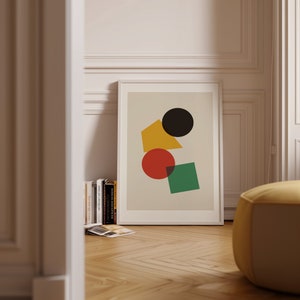 Abstract Poster, Mid Century Modern, Colorful Prints, Geometric Art Print, Geometric Shapes, Contemporary Print, Abstract Wall Art