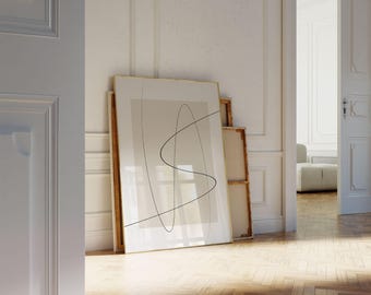 One Line Drawing Print: Minimalist Abstract Art for Modern Living Room Decor