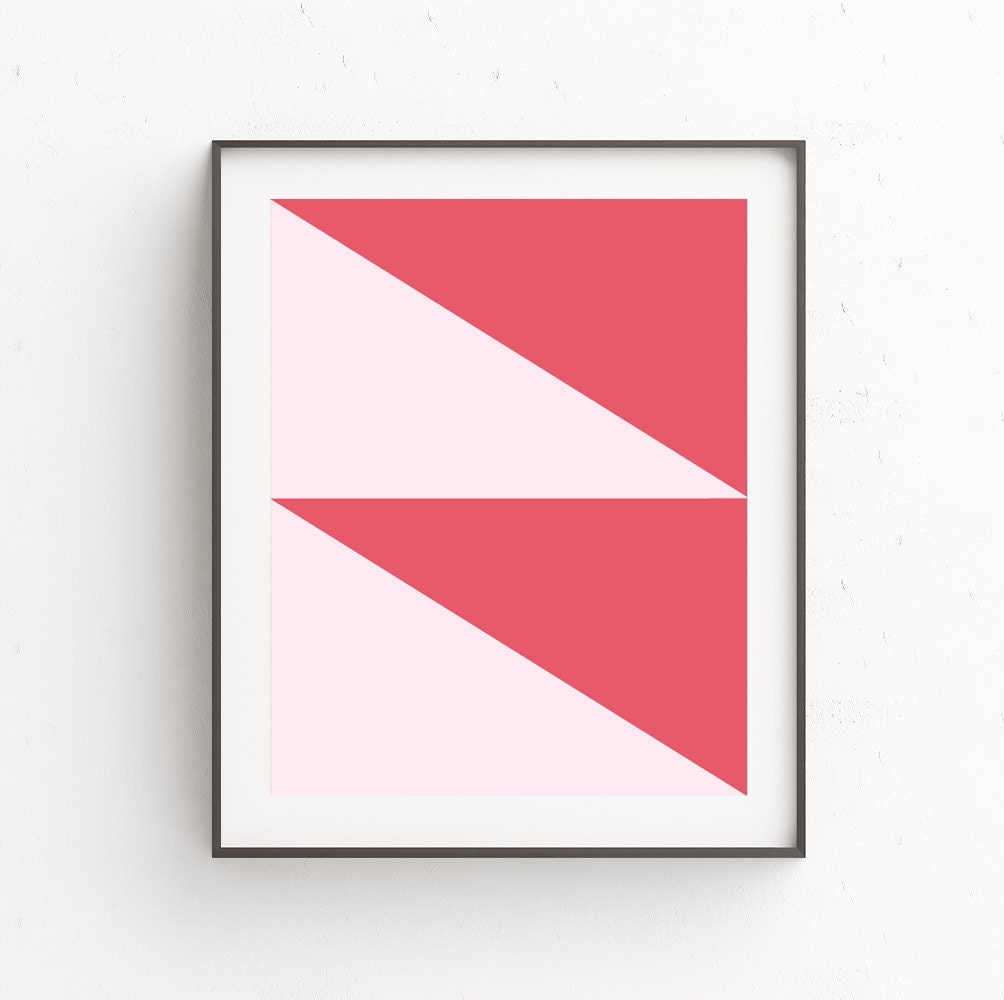 Pink Abstract Wall Print Geometric Art Printable Pink Art Etsy