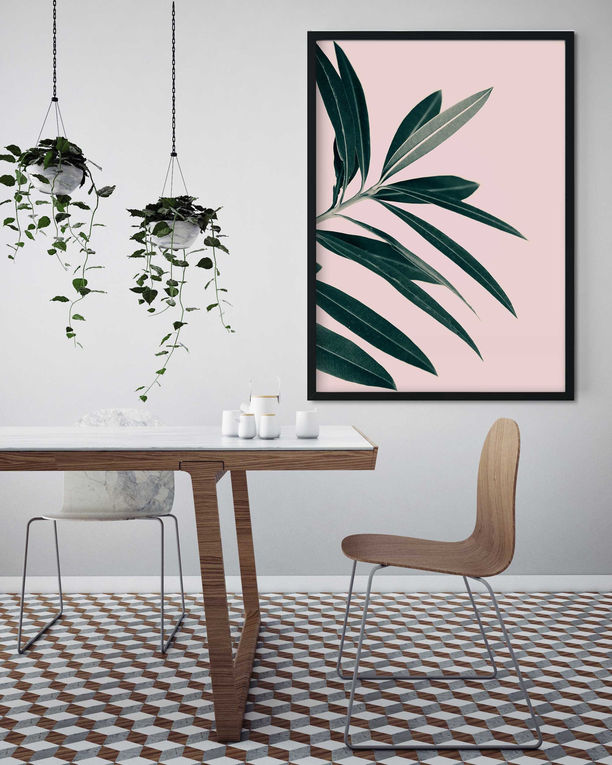 Blush Pink Wall Art Pink and Green Wall Art Green Etsy
