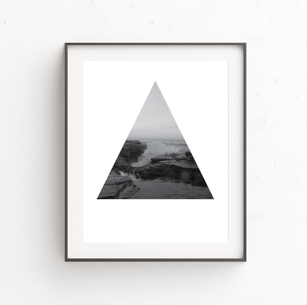 Wall Decor Beach Decor Black and White Beach Print Decor Etsy