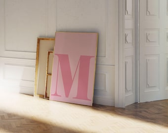 Rosa Buchstabe M Wand Kunst Druck: Preppy Wohnheim oder Teen Mädchen Zimmer Dekor