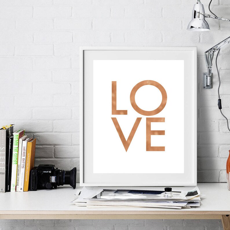 Quote Prints Rose Gold Wall Art Typography Print Gold Wall Etsy