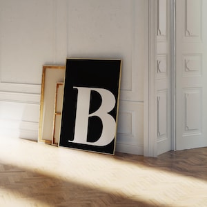 B Initial Nursery Sign – Printable Monogram Wall Art for Girl or Boy Room