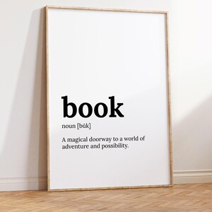 Regalo para amantes de los libros, impresión de definición, Poetcore, cita literaria, palabras del diccionario, descarga instantánea imagen 4