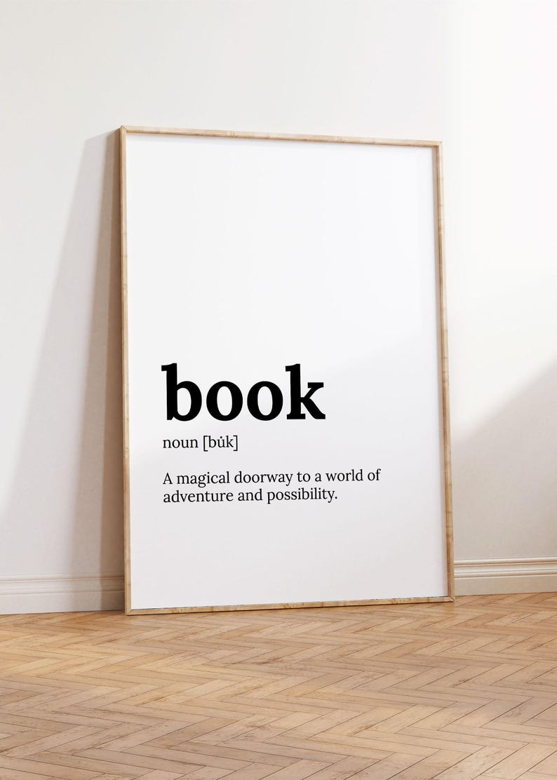 Regalo para amantes de los libros, impresión de definición, Poetcore, cita literaria, palabras del diccionario, descarga instantánea imagen 4