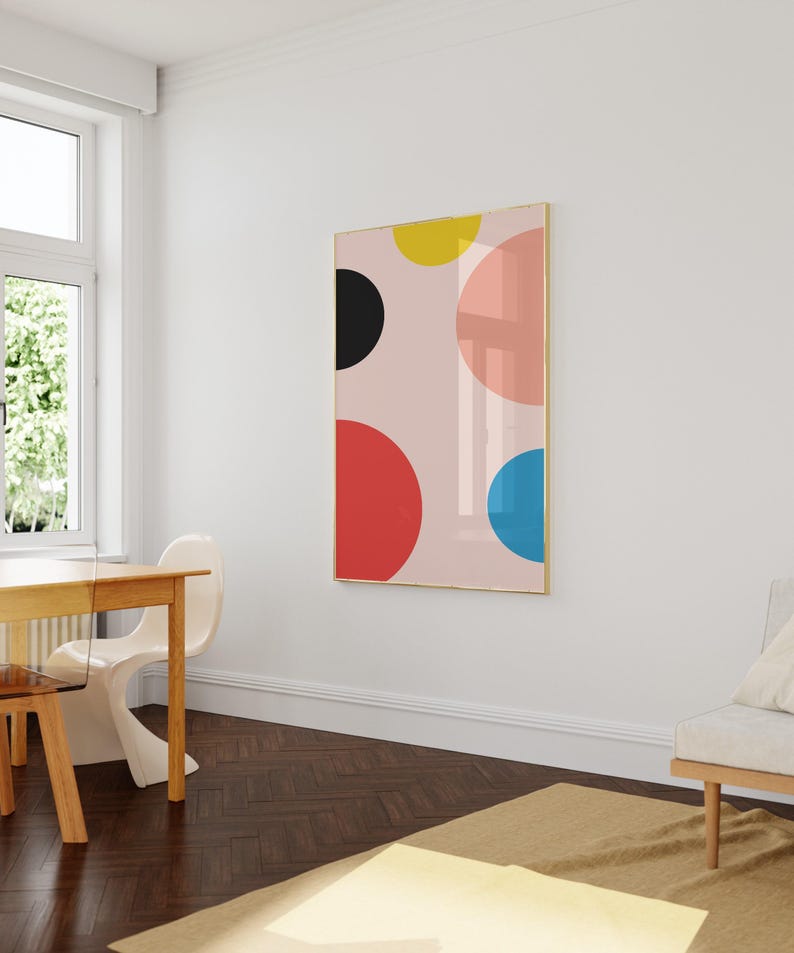 Colorful Posters - Scandi Wall Art - Bright Wall Art - Circle Print - Geometric Pictures - Bright Modern Art - Minimalist Art image 3