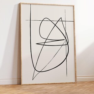 2er-Set Abstrakte Prints – Beiges Kunstwerk – Minimalistische Zeichnung – Minimalistische Linie Kunst – Kontinuierliche Linienzeichnung Bild 4