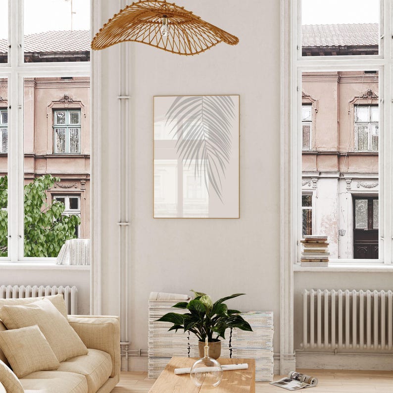 printable wall art in a modern living home