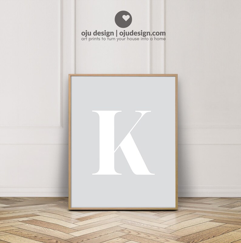 Single Letter K Art Printable K Wall Decor Capital Letter Etsy