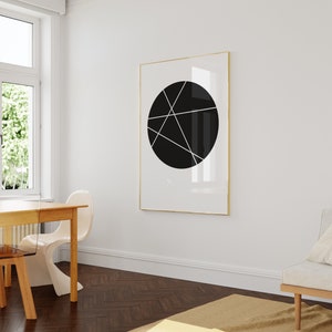 Scandinavian Style Black Wall Decor Modern Abstract image 5