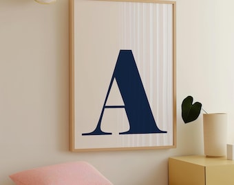 Póster moderno con la letra A de la Marina (descarga digital)