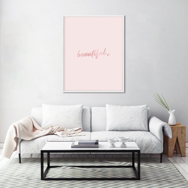 Pastel Pink Wall Art Blush Pink Prints Pale Pastel Poster Etsy